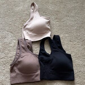 Torrid Women’s Ribbed Scoop-Back Sports Bralette - Black, Mauve, Blush